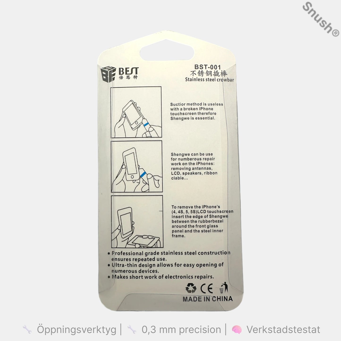 BEST BST-001 öppningsverktyg baksida – instruktioner och användningsområden för mobil- och surfplattereparation