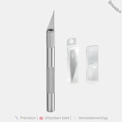 Goobay precisionskniv i metall med utbytbart blad och extrablad