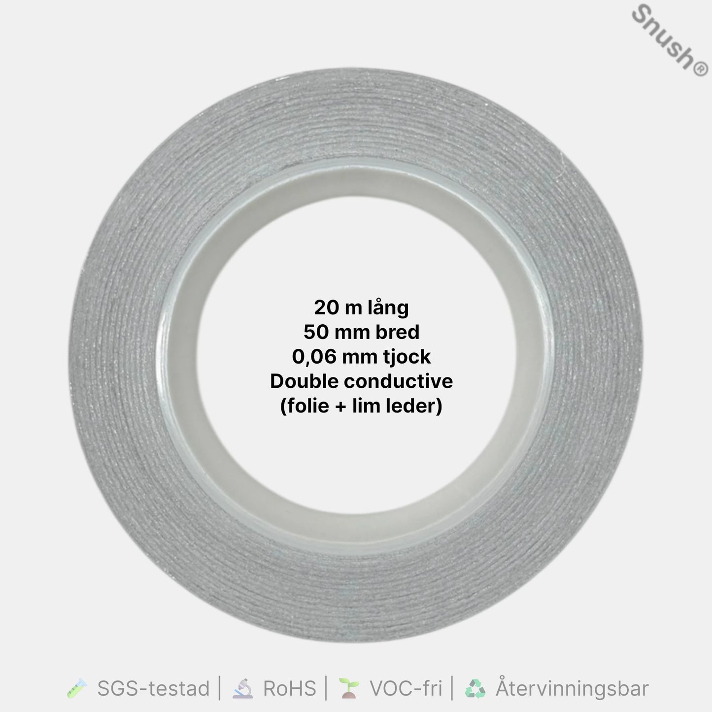 Double conductive aluminiumtejp 50 mm × 20 m – folie och lim leder för gitarrskärmning och EMI