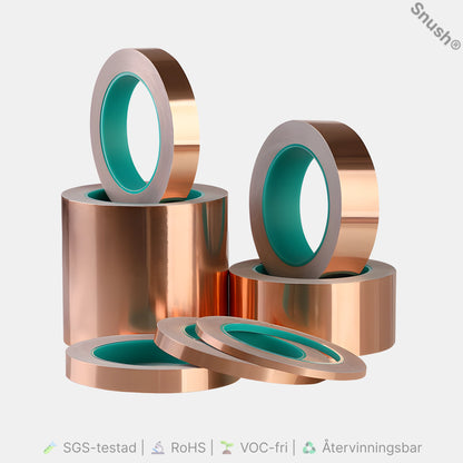 ProLab™ Copper Conductive Tape 10 mm × 20 m – ledande koppartejp med fullt ledande lim