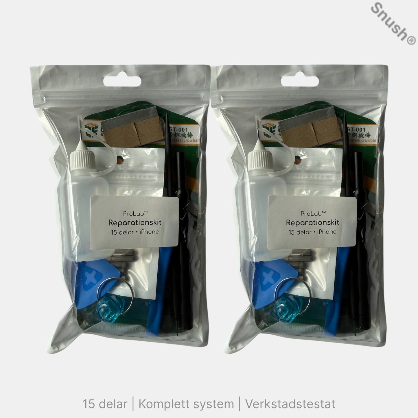 ProLab iPhone reparationskit 15 delar förpackning med verktyg för skärmbyte - 2pack för att spara pengar