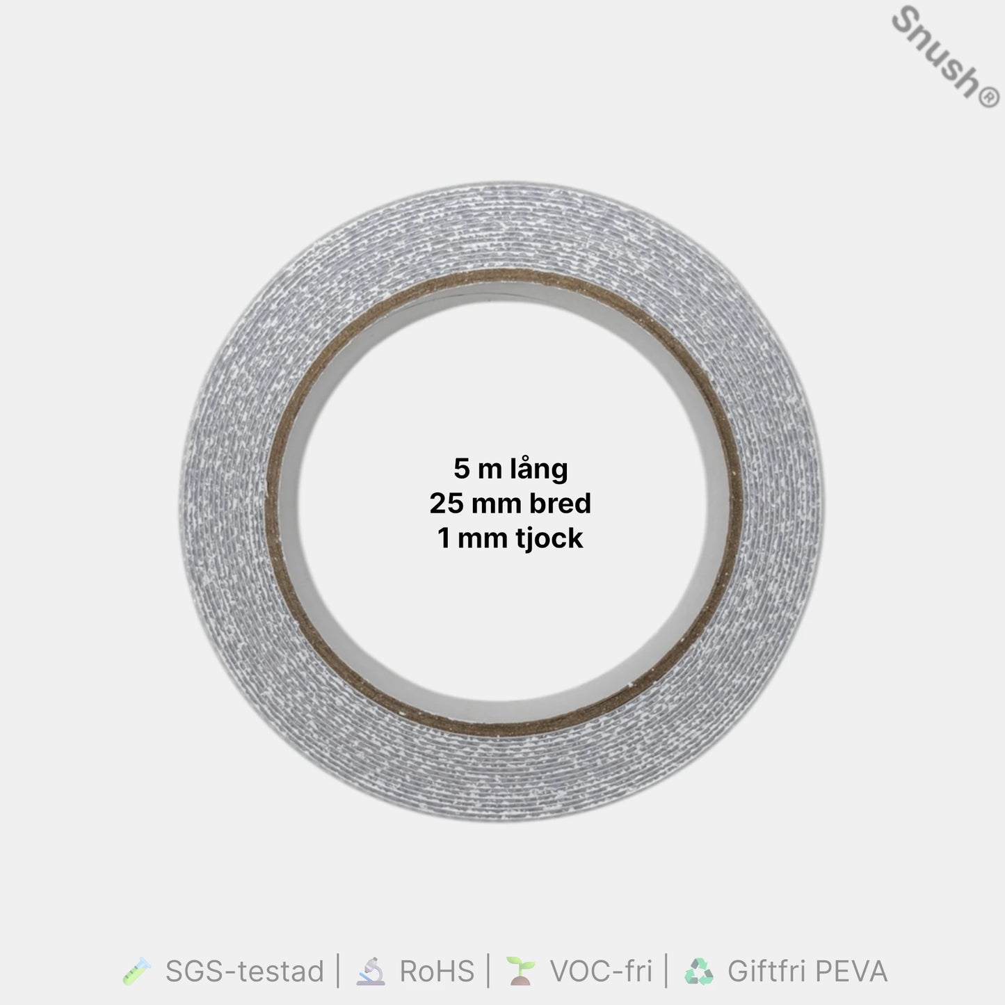 Mått på ProLab PEVA Anti-Slip Tape transparent – 25 mm bred, 5 meter lång, 1 mm tjock