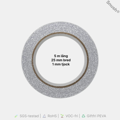 Mått på ProLab PEVA Anti-Slip Tape transparent – 25 mm bred, 5 meter lång, 1 mm tjock