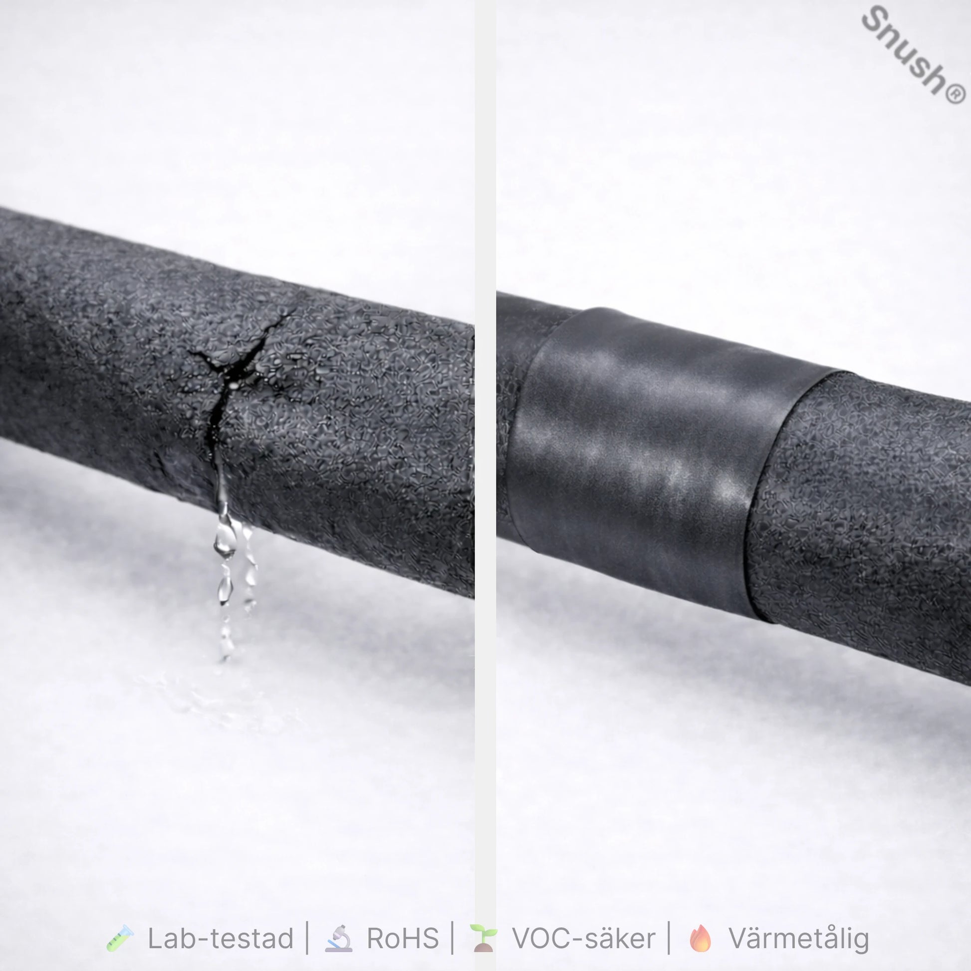 Självsmältande silikontejp för att laga läckande rör och slangar