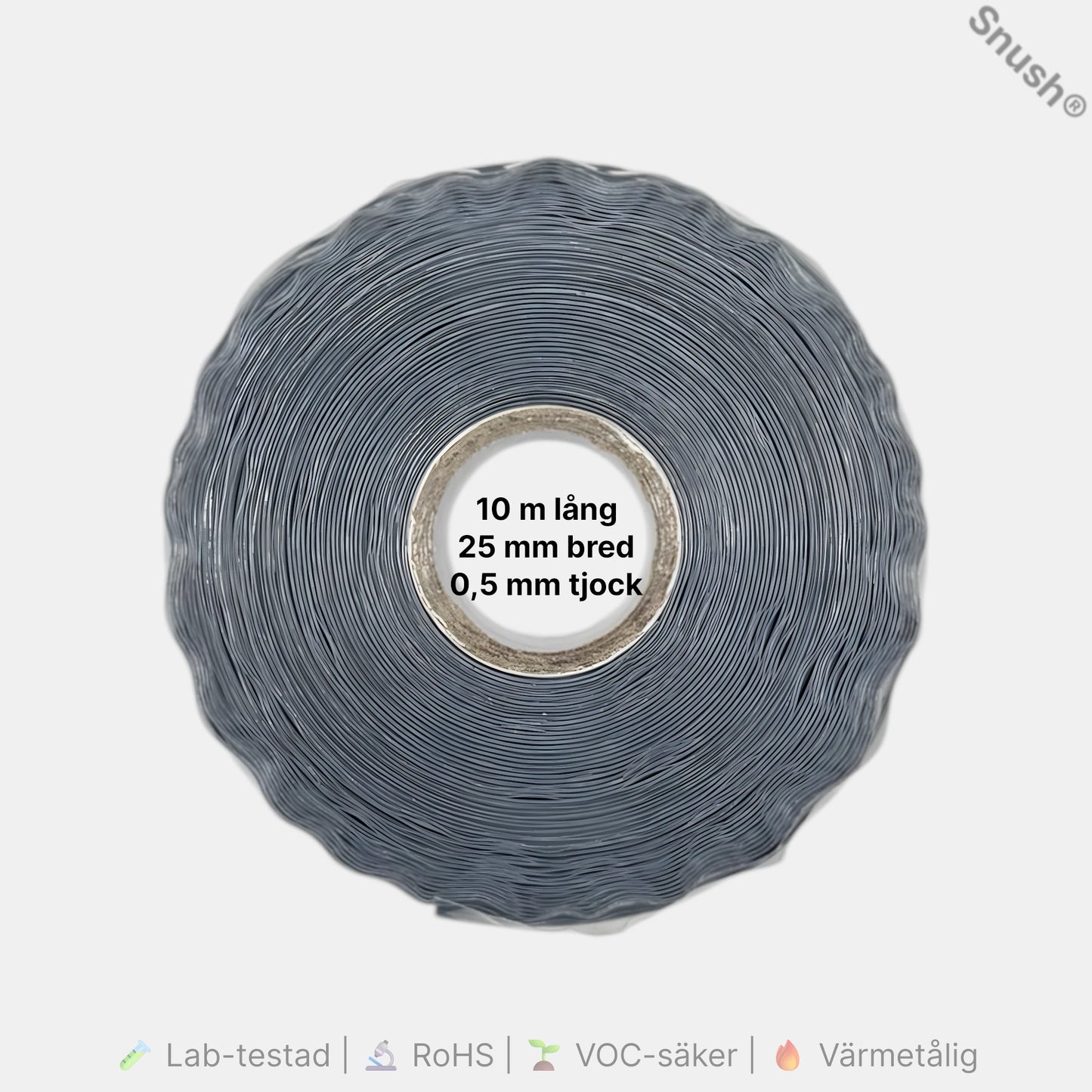 Mått på ProLab™ Silicone Self-Fusing Tape – 25 mm bred, 10 m lång