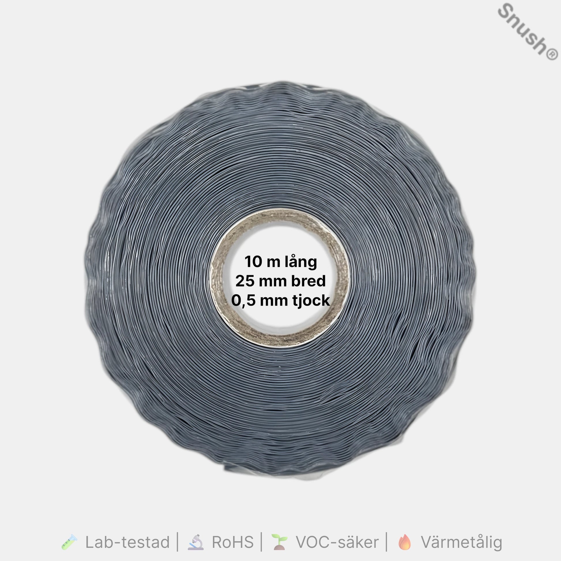 Mått på ProLab™ Silicone Self-Fusing Tape – 25 mm bred, 10 m lång