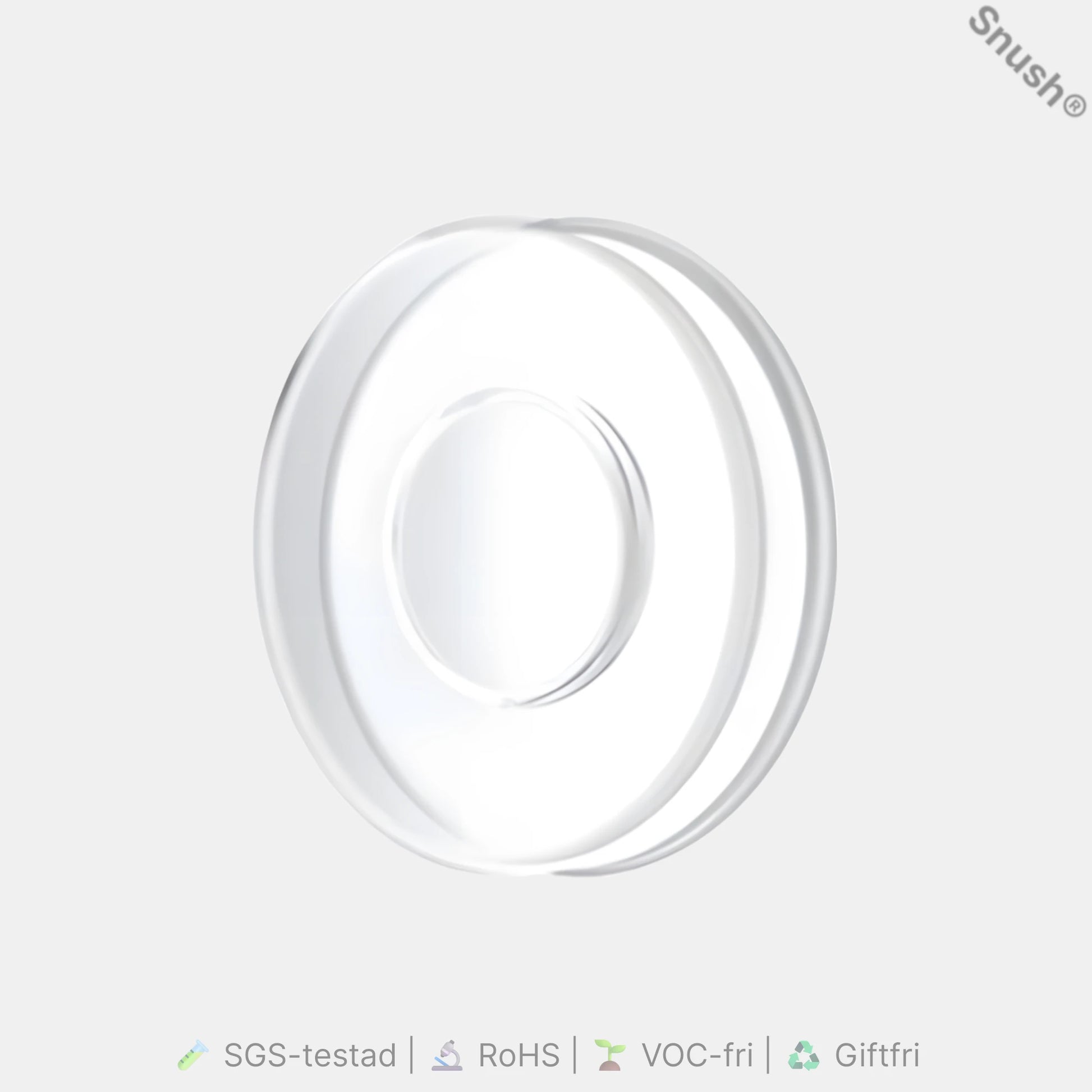 Snush® Hybrid – Nyckelkompis rund, transparent hybridpad i återanvändbar Snush®-gel