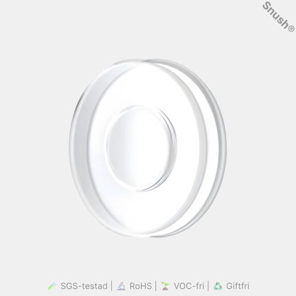 Snush® Hybrid – Nyckelkompis rund, transparent hybridpad i återanvändbar Snush®-gel