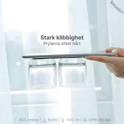 Snush® sektor i premium PU-gel som visar stark klibbighet genom stabilt grepp mot slät yta