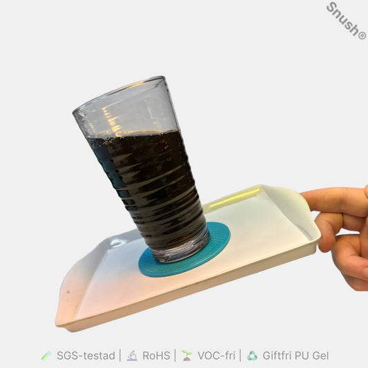 Snush® rund räfflad PU-pad 9 cm som håller glas stabilt även på lutande yta